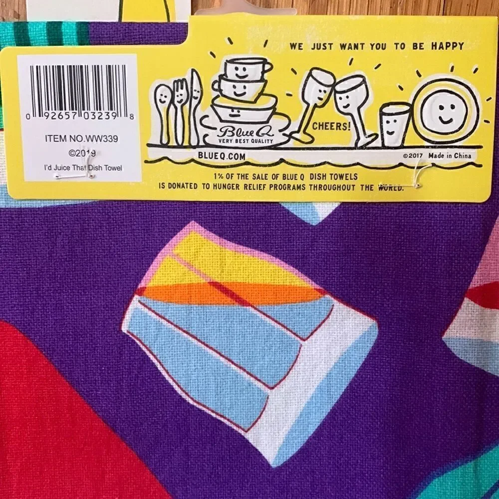 Blue Q cotton dish towel  - I’d Juice That!